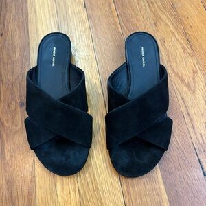 Mansur Gavriel Suede Crossover Slide Sandal